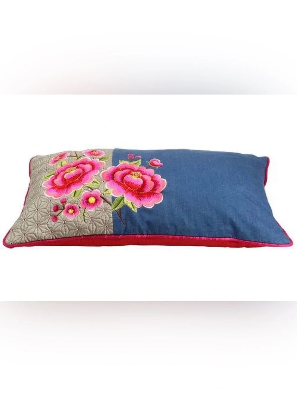 Anthro PIP‎ Studio Polysilk embroidered pillow cushion covers set of 2 12x20